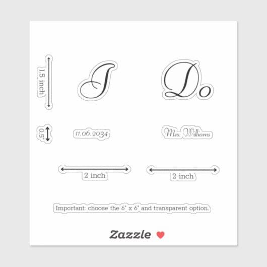 Klassieke Elegant Ik Doe Bruid Trouwschoenen Custo Sticker (Vel)