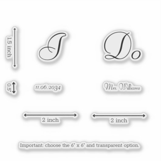 Klassieke Elegant Ik Doe Bruid Trouwschoenen Custo Sticker (Voorkant)