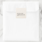 Klassieke Elegant Ivory Cream Custom Weddenschappe Vierkante Sticker (Tas)