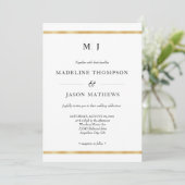 Klassieke Elegant Ivory Gold Foil Monogram Weddens Kaart (Staand voorkant)