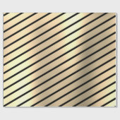 Klassieke Elegant kerstmis Gold Black Stripe Cadeaupapier (Vlak)