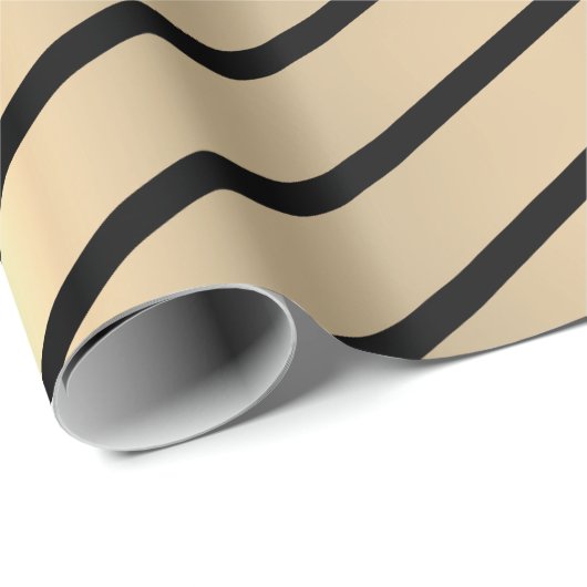 Klassieke Elegant kerstmis Gold Black Stripe Cadeaupapier (Rol Hoek)