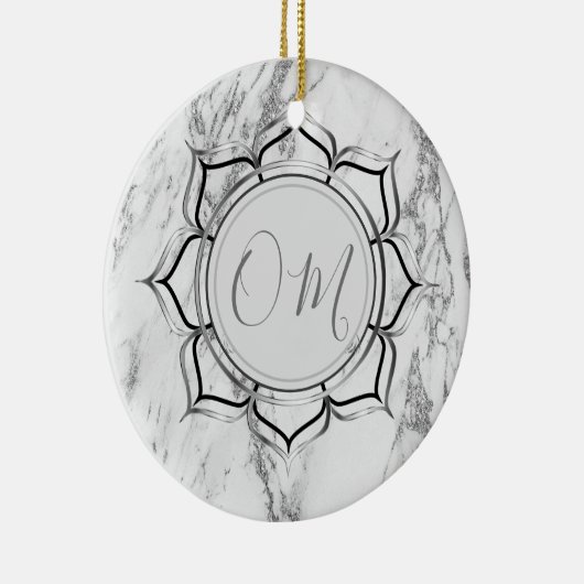 Klassieke Elegant Marble OM Keramisch Ornament (Rechts)