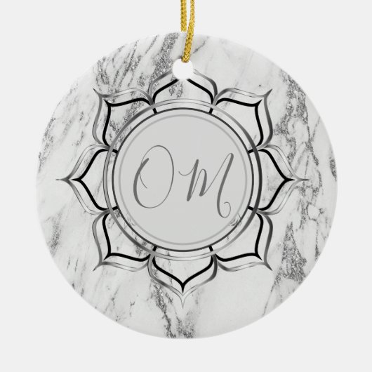 Klassieke Elegant Marble OM Keramisch Ornament (Voorkant)