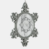 Klassieke Elegant Marble OM Tin Sneeuwvlok Ornament (Links)