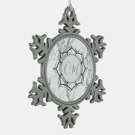 Klassieke Elegant Marble OM Tin Sneeuwvlok Ornament (Links)