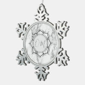 Klassieke Elegant Marble OM Tin Sneeuwvlok Ornament (Rechts)