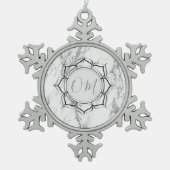 Klassieke Elegant Marble OM Tin Sneeuwvlok Ornament (Voorkant)