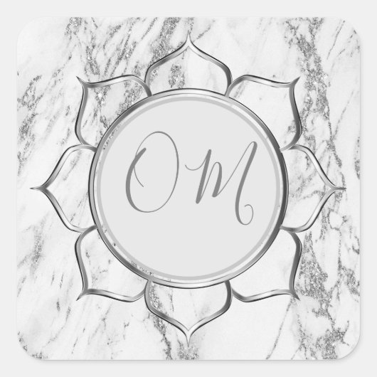 Klassieke Elegant Marble OM Vierkante Sticker (Voorkant)