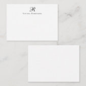 Klassieke Elegant Monogram Professional Business Notitiekaartje (Voorkant / Achterkant)