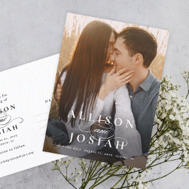 Klassieke Elegant Names Photo Weddenschap Save the Aankondigingskaart