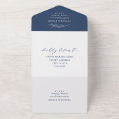 Klassieke Elegant Navy Blue Wedding All In One Uitnodiging (Buitenkant)