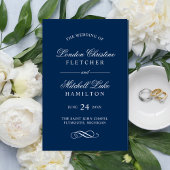 Klassieke Elegant Navy Blue Wedding Programma's