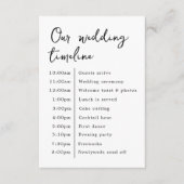 Klassieke Elegant Onze Trouwtijdlijn Informatiekaartje (Voorkant)