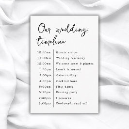 Klassieke Elegant Onze Trouwtijdlijn Informatiekaartje