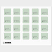 Klassieke Elegant Pistachio Custom Wedding Names Vierkante Sticker (Vel)