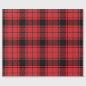 Klassieke Elegant Red en Black Pset Tartan Holiday Cadeaupapier (Vlak)