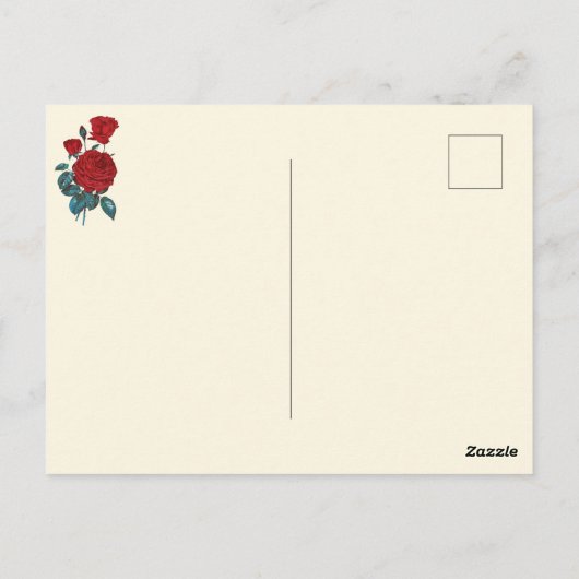 Klassieke Elegant  Red Roses Moederdag Briefkaart (Achterkant)