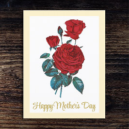 Klassieke Elegant  Red Roses Moederdag Briefkaart