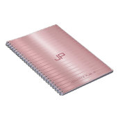 Klassieke Elegant Roos Gold Monogram Sjabloon Notitieboek (Rechterzijde)