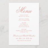 Klassieke Elegant Roos Gold Weddenemonogram Menu (Voorkant)