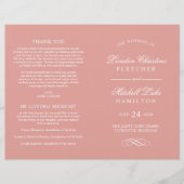 Klassieke Elegant Roos Gold Wedding Programma's (Voorkant)