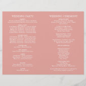 Klassieke Elegant Roos Gold Wedding Programma's (Achterkant)