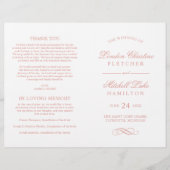 Klassieke Elegant Roos Gold Wedding Programma's (Voorkant)