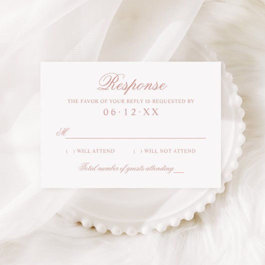 Klassieke Elegant Roos Gold Wedding RSVP Kaartje