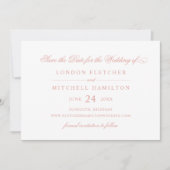 Klassieke Elegant Roos Gold Wedding Save The Date (Voorkant)