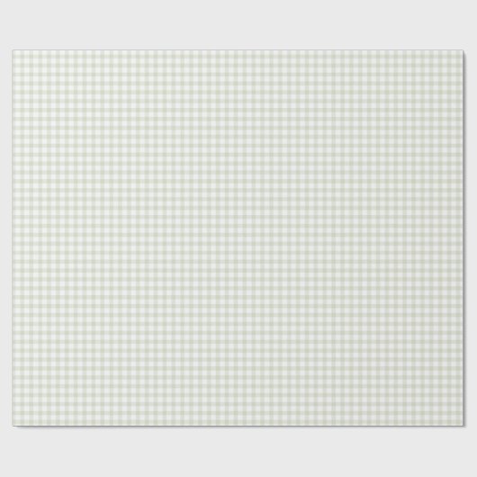 Klassieke Elegant Sage Green Gingham Cadeaupapier (Vlak)