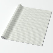 Klassieke Elegant Sage Green Gingham Cadeaupapier (Uitgerold)