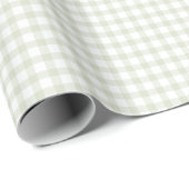 Klassieke Elegant Sage Green Gingham Cadeaupapier (Rol Hoek)