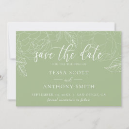 Klassieke Elegant Sage Green Script Weddenschap Save The Date