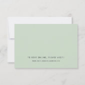 Klassieke Elegant Sage Green Wedding Reply Kaart (Achterkant)