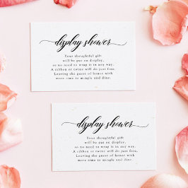 Klassieke Elegant Script Bridal Baby Display Showe Notitiekaartje