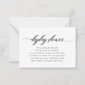 Klassieke Elegant Script Bridal Baby Display Showe Notitiekaartje (Voorkant)