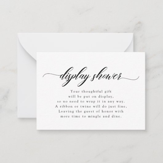 Klassieke Elegant Script Bridal Baby Display Showe Notitiekaartje (Voorkant)