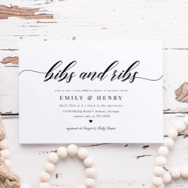 Klassieke Elegant Script Couples BBQ Baby shower Kaart