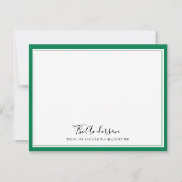 Klassieke Elegant Script Family Green Square Borde Notitiekaartje