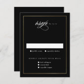 Klassieke Elegant Script Gold Wedding RSVP Kaartje (Voorkant / Achterkant)
