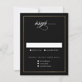 Klassieke Elegant Script Gold Wedding RSVP Kaartje