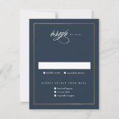 Klassieke Elegant Script Gold Wedding RSVP Kaartje (Voorkant)