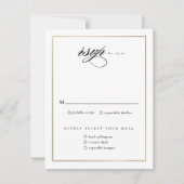 Klassieke Elegant Script Gold Wedding RSVP Kaartje (Voorkant)
