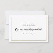 Klassieke Elegant Script Gold Wedding Website RSVP Kaartje (Voorkant)