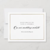 Klassieke Elegant Script Gold Wedding Website RSVP Kaartje (Voorkant)