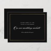 Klassieke Elegant Script Gold Wedding Website RSVP Kaartje (Voorkant / Achterkant)