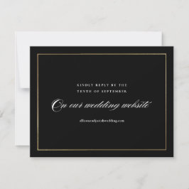 Klassieke Elegant Script Gold Wedding Website RSVP Kaartje