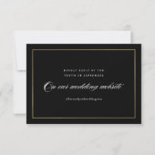 Klassieke Elegant Script Gold Wedding Website RSVP Kaartje (Voorkant)