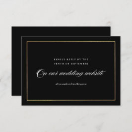 Klassieke Elegant Script Gold Wedding Website RSVP Kaartje